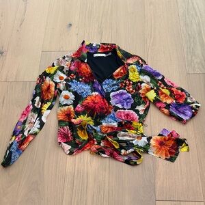 Alice + Olivia Floral Wrap Blouse - Multicolor